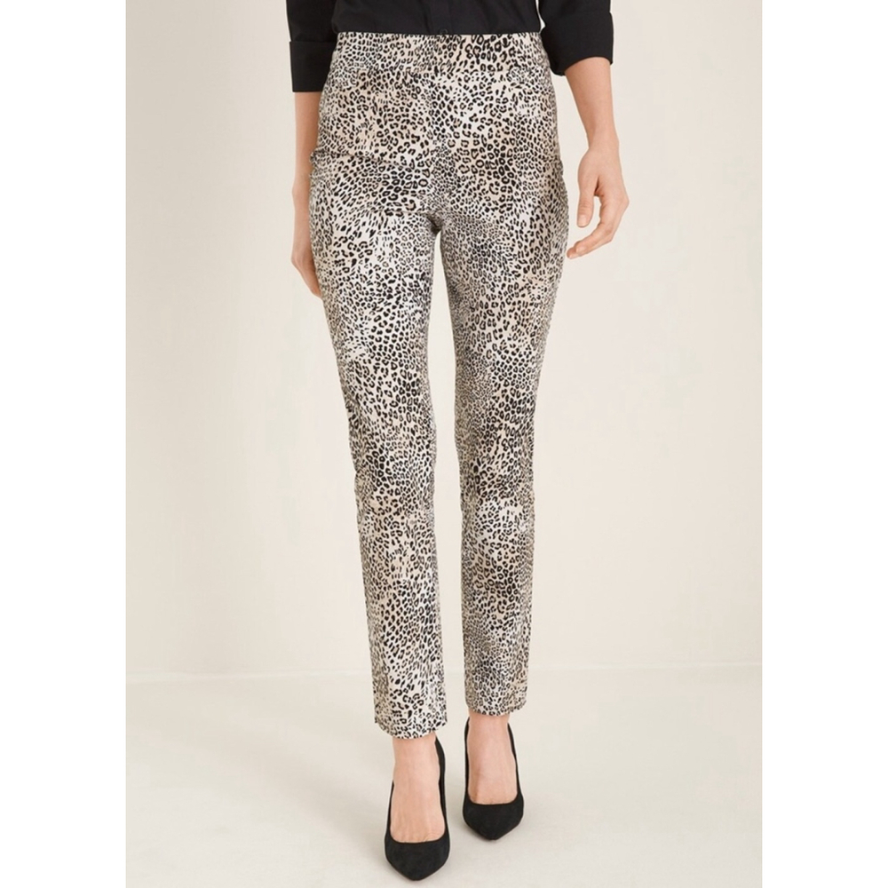 Chico’s so slimming animal print ankle pants size 4